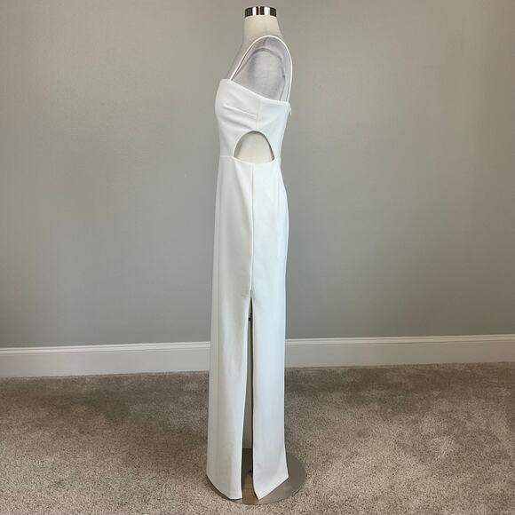 White Cut Out Sleeveless Column Evening Gown Size 8 Formal Dress by AQUA - Picture 2 of 11
